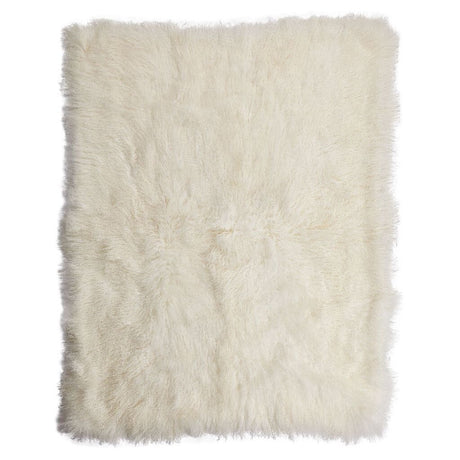 Throw of Curly Sheepskin Ivory