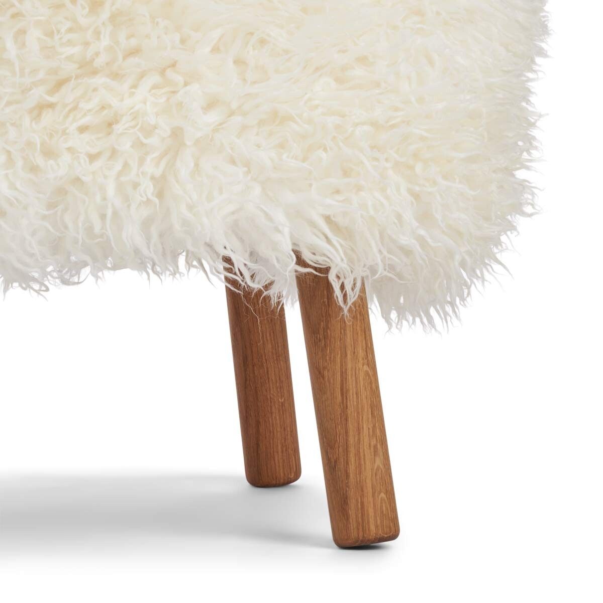 Emil Foot Rest | Long Wool Snow White