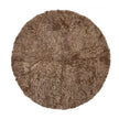 Short Wool Curly Sheepskin Design Rug | D140 cm Taupe