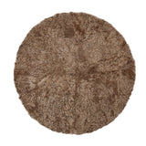 Short Wool Curly Sheepskin Design Rug | ø140 cm Taupe