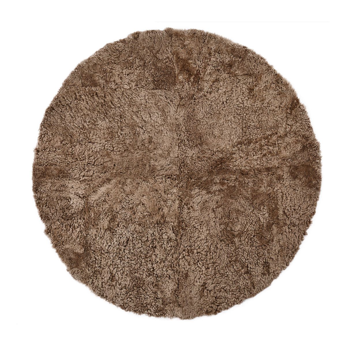 Long Wool Sheepskin Design Rug | Ø140 cm Taupe