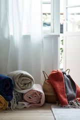 Throw of Mohair Double Face | 130x170 cm Maroon/Grey