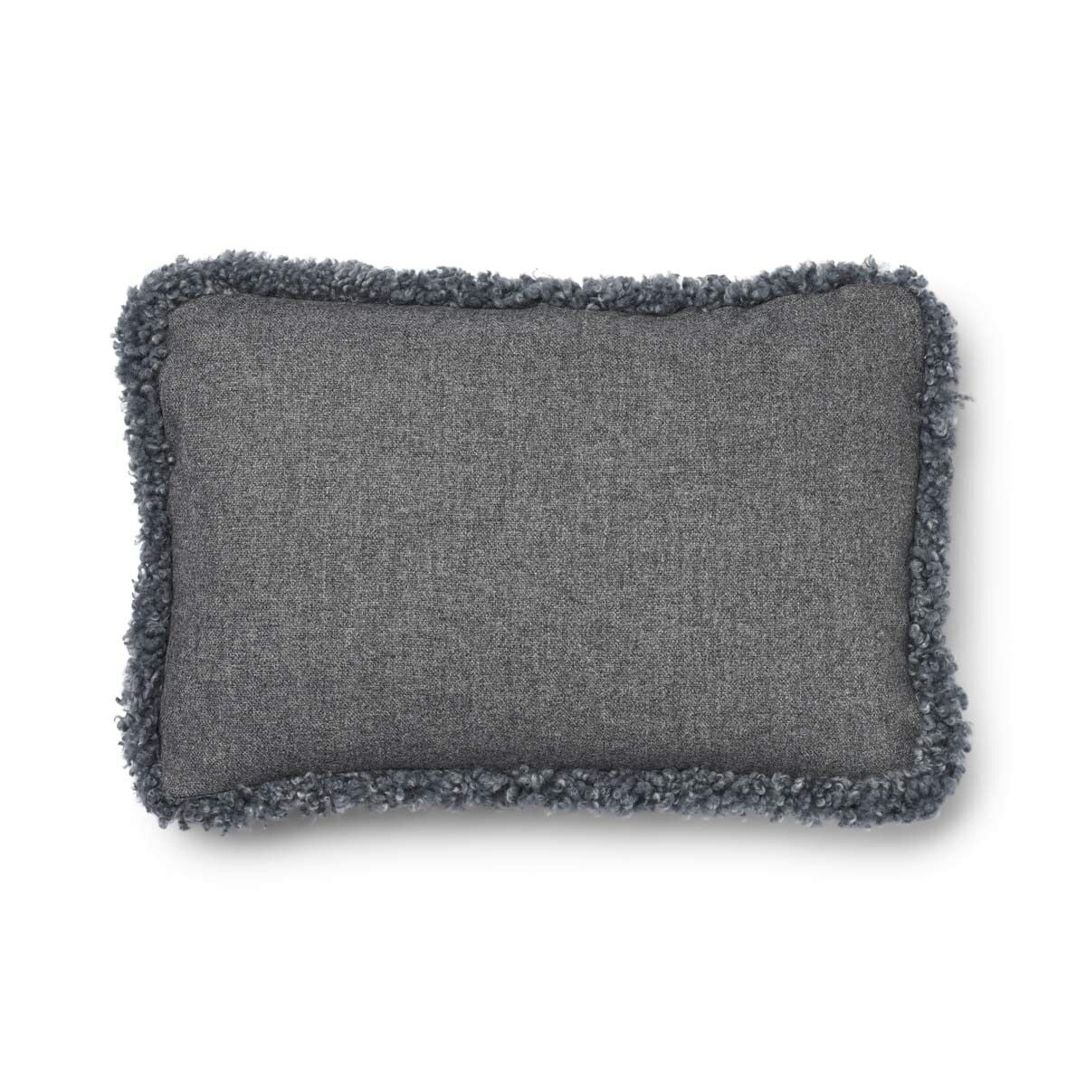 Short-Wool Sheepskin Cushion | SW trim | 52x52 cm | 34x52 cm Stone/Light Grey