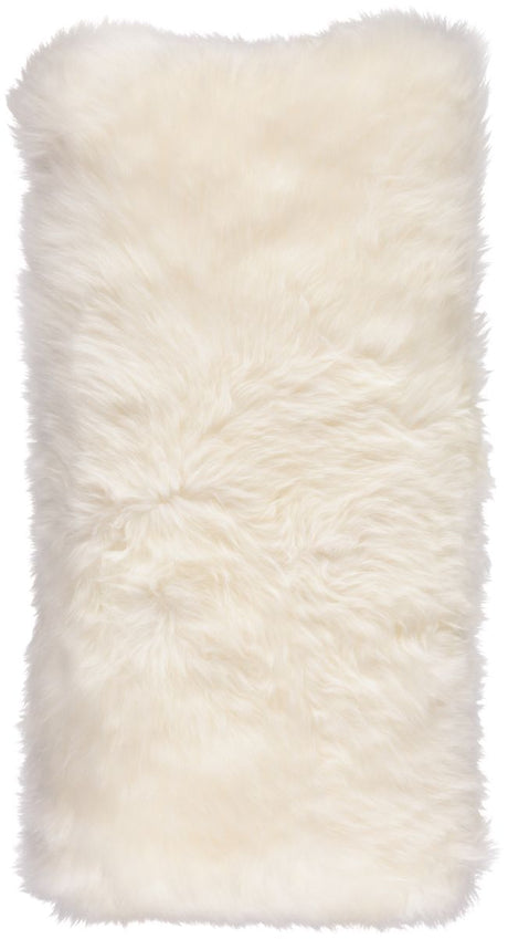 Long Wool Sheepskin Cushion | 28x56 cm Ivory