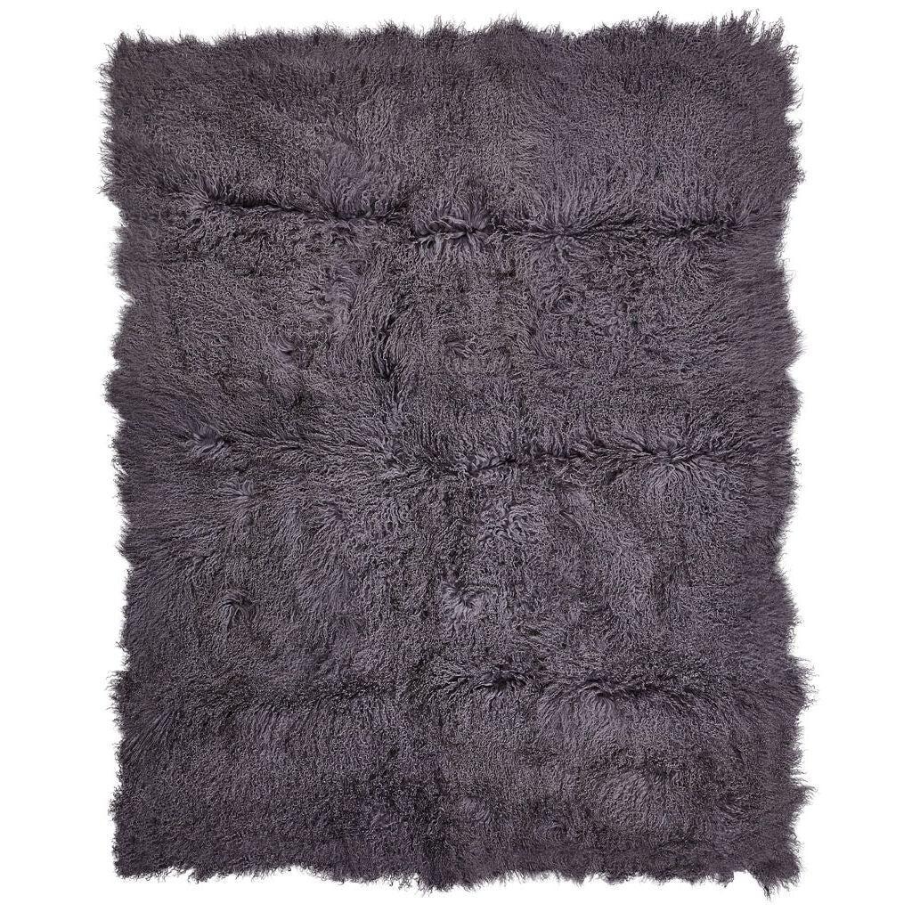 Throw of Curly Sheepskin | 140x180 cm Steel