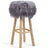 Theo Bar Stool + Cover | Oak Legs | Tibet Sheepskin Steel