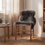 New Zealand sheepskin. 90 cm. Long wool. Premium Quality. Charcoal