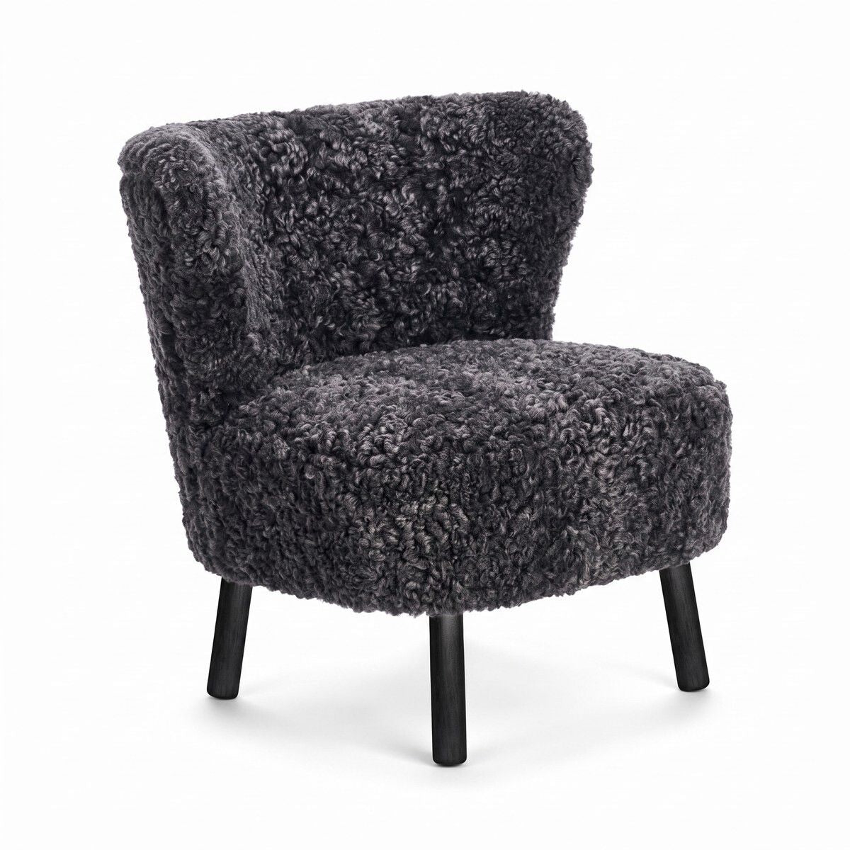 Emil Lounge Chair | Short Wool Anthracite