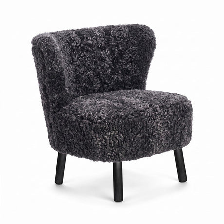 Emil Lounge Chair | Short Wool Anthracite