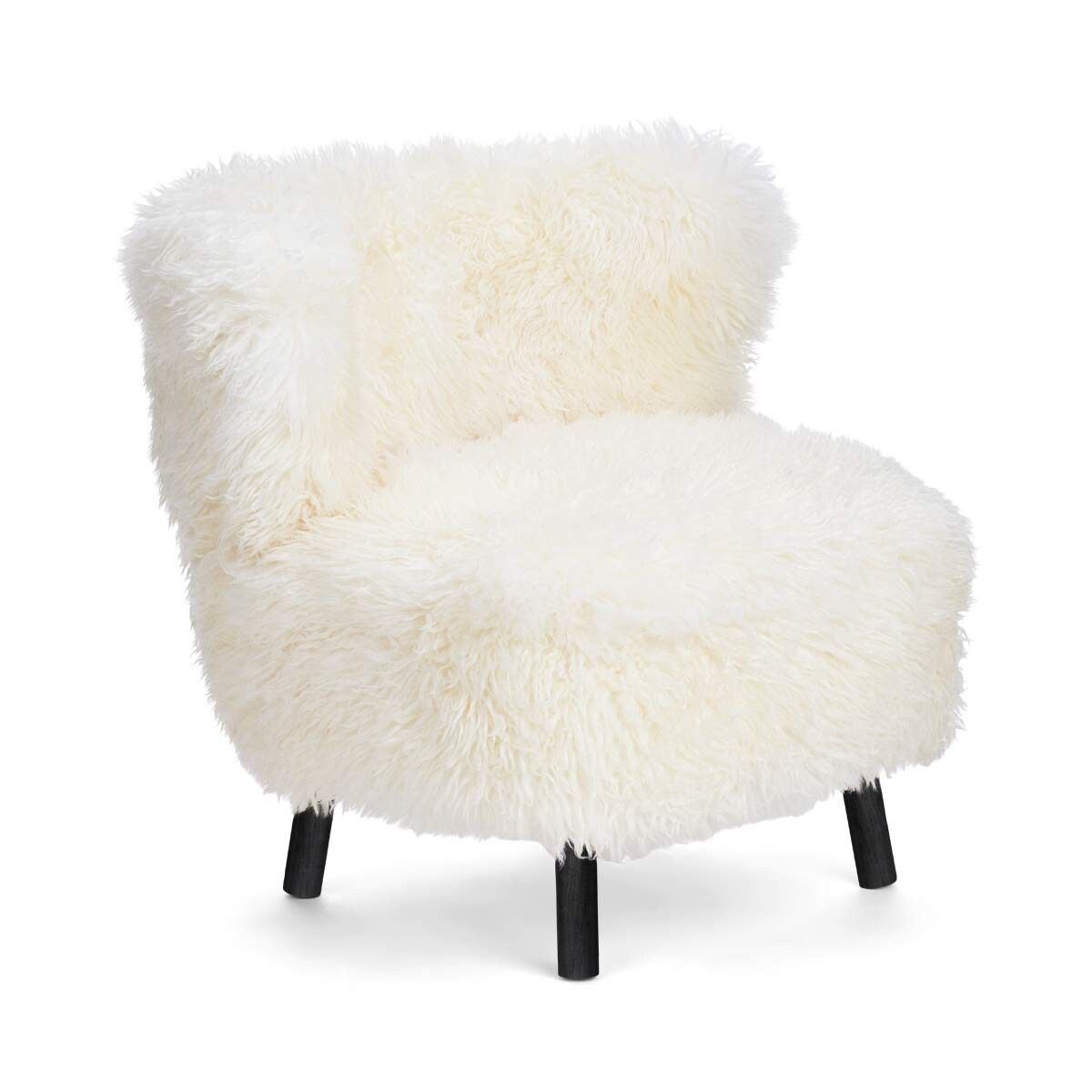 Emily Lounge Chair | Long Wool Snow White