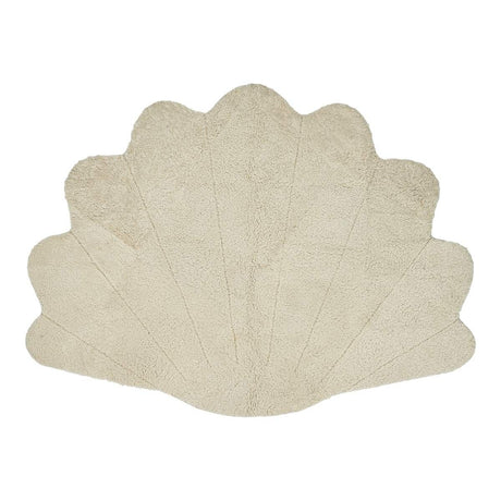 Short Wool Curly Sheepskin Shell Design Rug | 210x150 cm