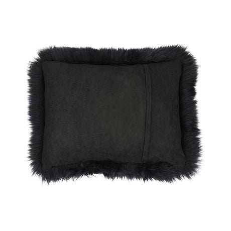 Sheepskin Cushion | Long Wool | New Zealand | 35x45 cm Black