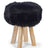 Theodor Stool + Cover | Oak Legs | New Zealand Sheepskin Black