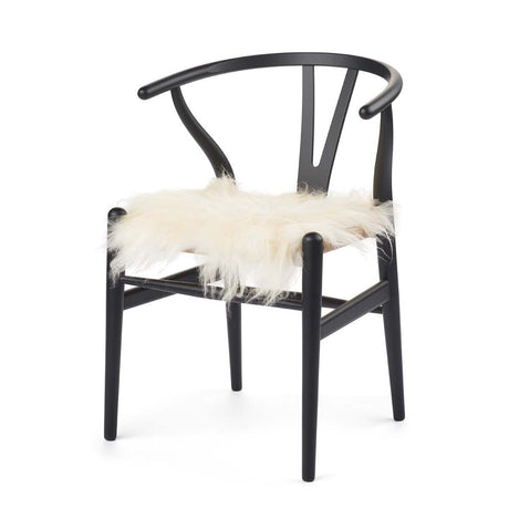 Long Wool Sheepskin Seat Cover | 40x40 cm Off White