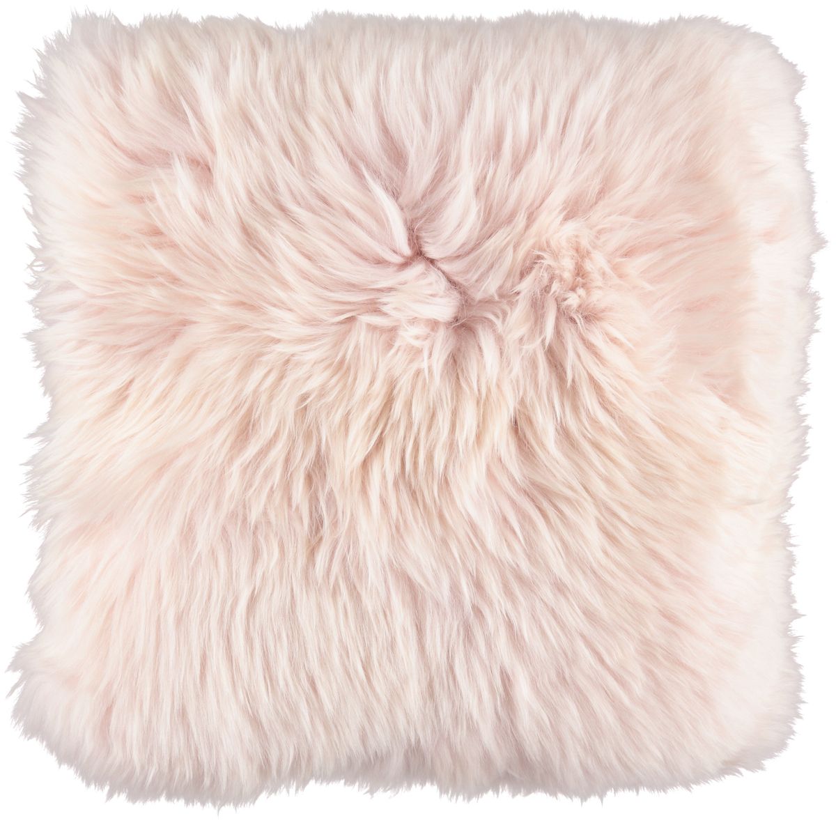 Long-Wool Sheepskin Cushion | 35x35 cm Candy