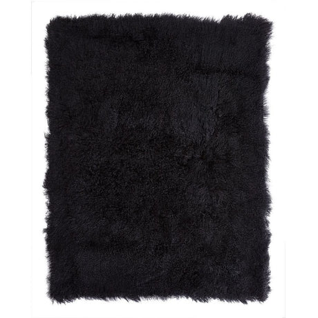 Throw of Curly Sheepskin Black