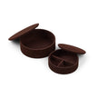 Leather Box Set | Set of 2 | Round Dark Brown