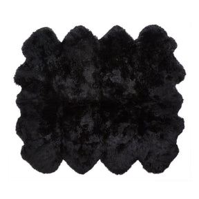 Premium | New Zealand Sheepskin | Long Wool | Rug 180x214 cm Black