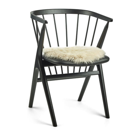 Long Wool Sheepskin Seat Cover | Ø38 cm Linen