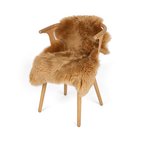 Merino Sheepskin Dyed | New Zealand | Long Wool | approx. 90x60 cm Caramel