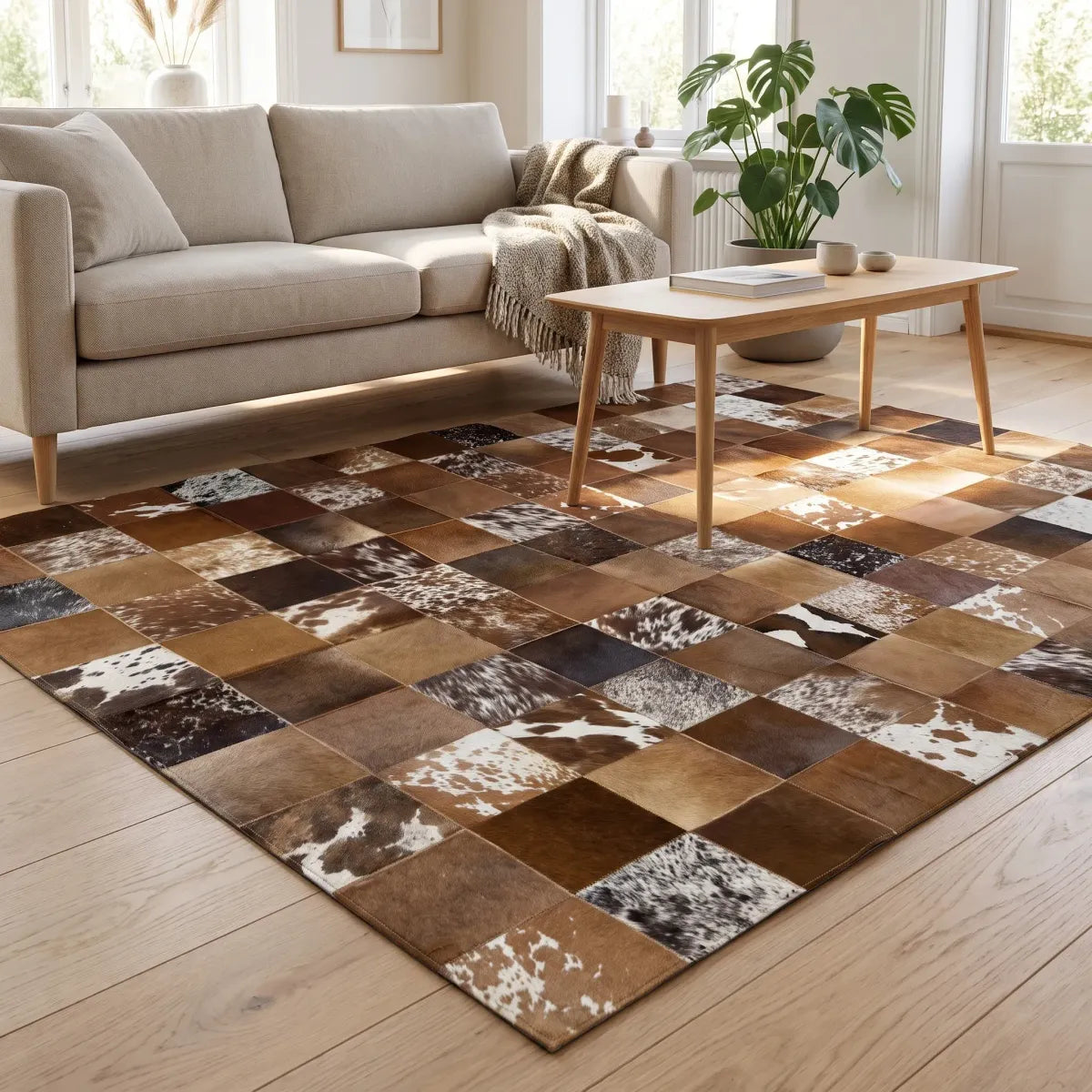 Cowhide Design Rug | Brazil | 200x200 cm