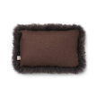 Long Wool Sheepskin Cushion | 34x52 cm Brown/Walnut