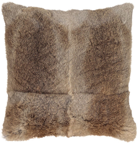 Rabbit/Wool Cushion | 40x40 cm Natural Brown