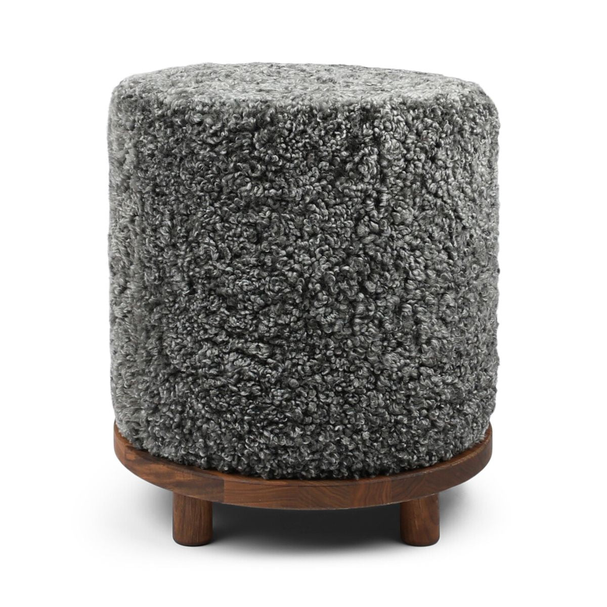 Simon Stool | Short Wool | D46xH52 cm Graphite