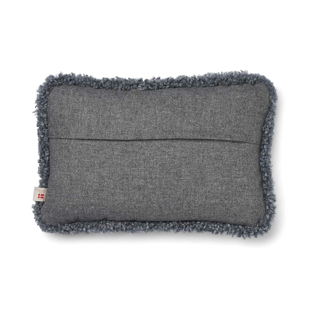 Short-Wool Sheepskin Cushion | SW trim | 52x52 cm | 34x52 cm Stone/Light Grey