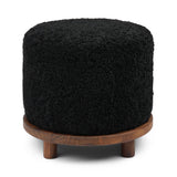 Simon Stool | Short Wool | D46xH42 cm Black