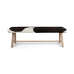 Theo Cowhide Bench | Oak Legs | 140x35x45 cm Black/White