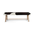 Theo Cowhide Bench | Oak Legs | 140x35x45 cm Black/White