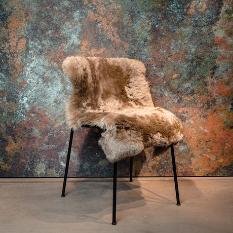 Merino Sheepskin Dyed | New Zealand | Long Wool | approx. 90x60 cm Linen