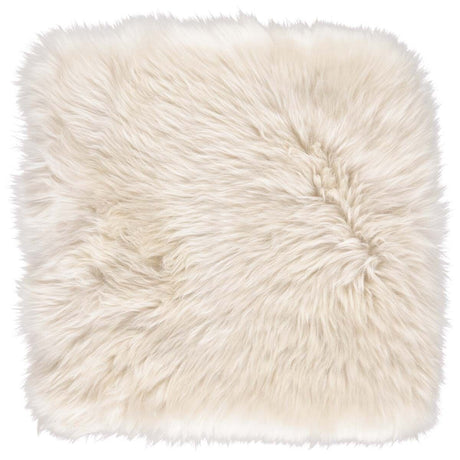 Long Wool Sheepskin Seat Cover | With Filling | 37x37 cm Linen