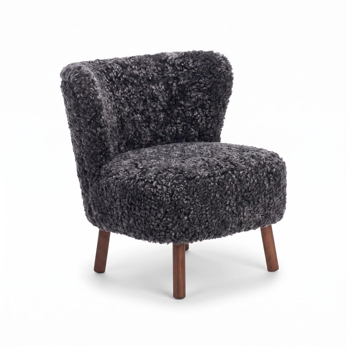 Emil Lounge Chair | Short Wool Anthracite