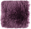 Long Wool Sheepskin Cushion | 35x35 cm Aubergine