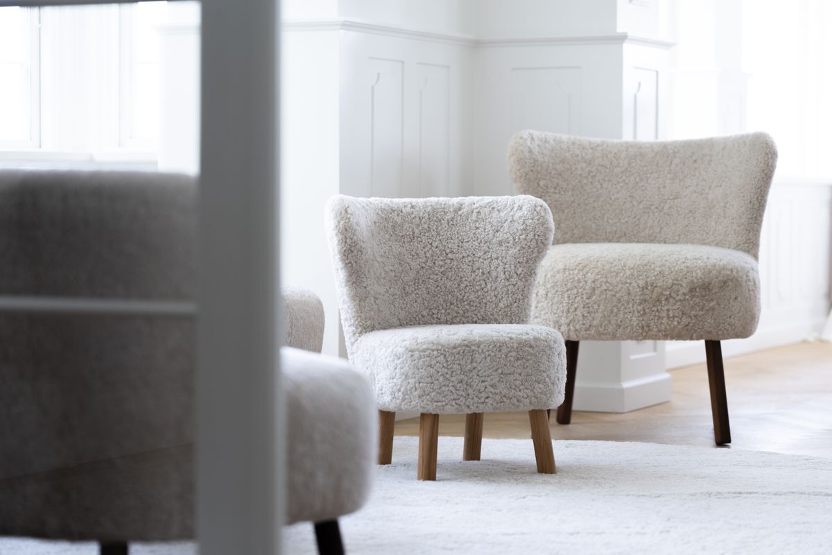 Long Wool Sheepskin Design Rug | Ø140 cm Ivory