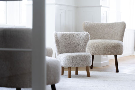 Long Wool Sheepskin Design Rug | Ø140 cm Ivory