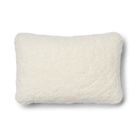 Short Wool Sheepskin Cushion | Two-sided |52x52 cm  | 34x52 cm  Silver/Ivory