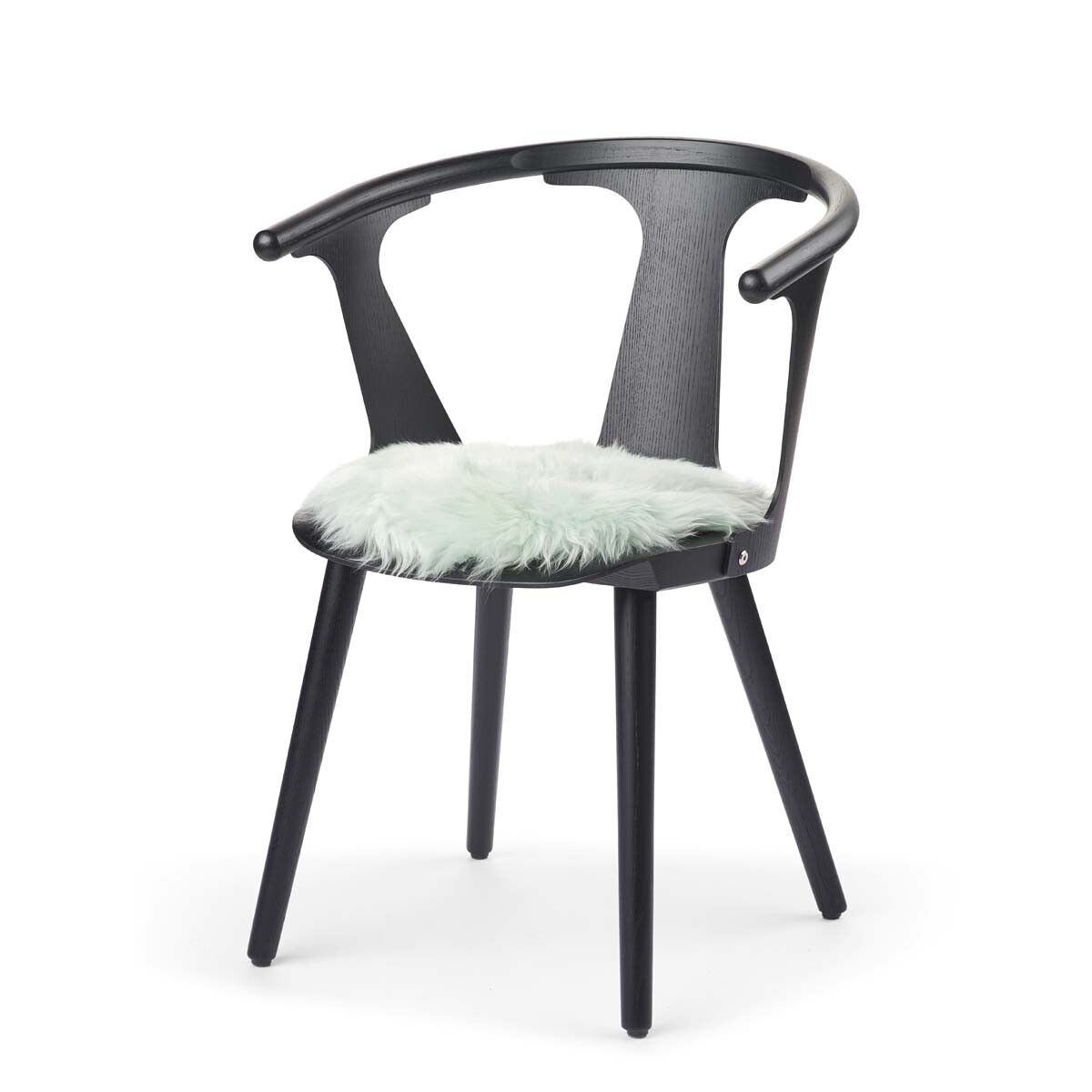 Long Wool Sheepskin Seat Cover | Ø38 cm Mint