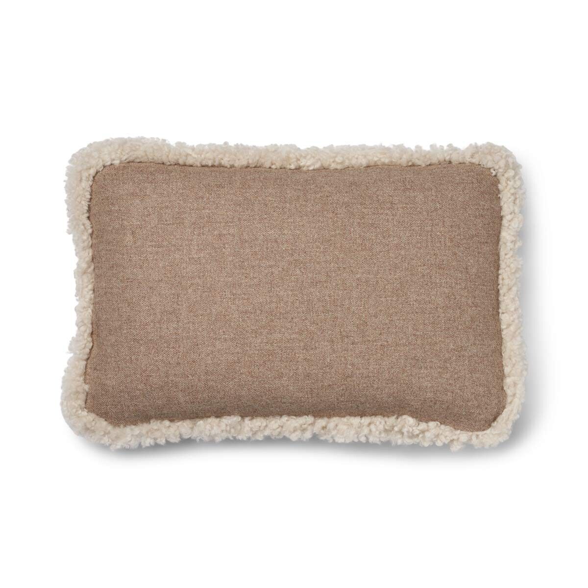 Short Wool Sheepskin Cushion SW trim 34x52 cm