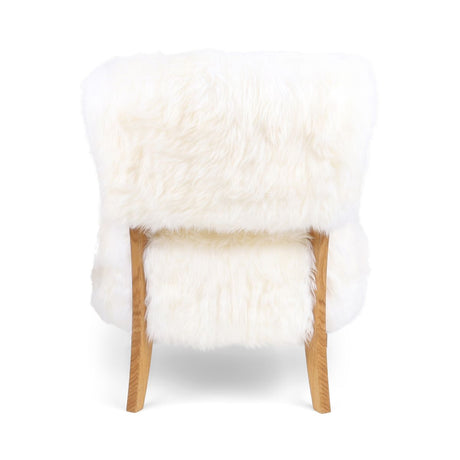 Lina Lounge Chair | New Zealand Sheepskin | Long Wool Ivory