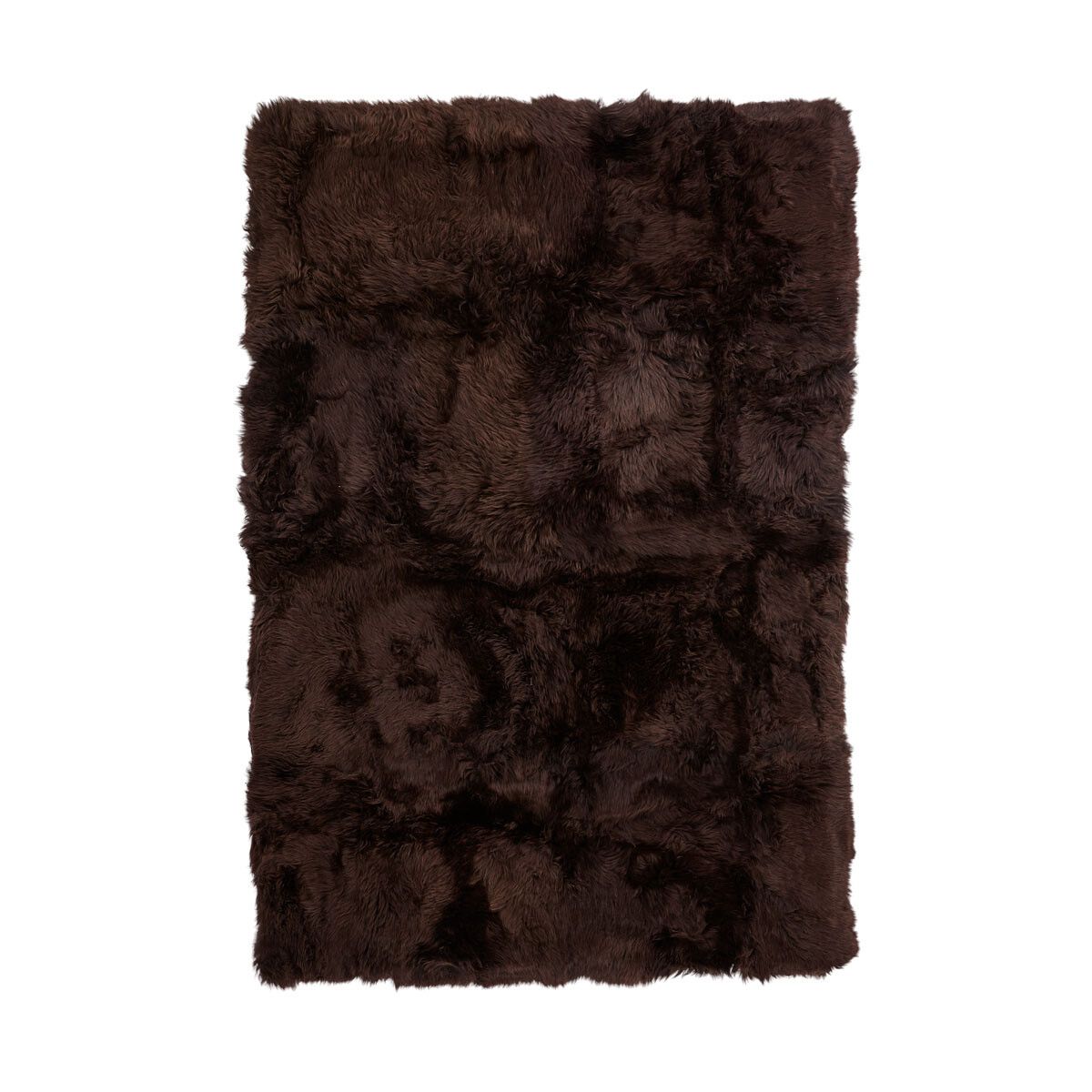 Long Wool Sheepskin Design Rug | 120x180 cm Chocolate