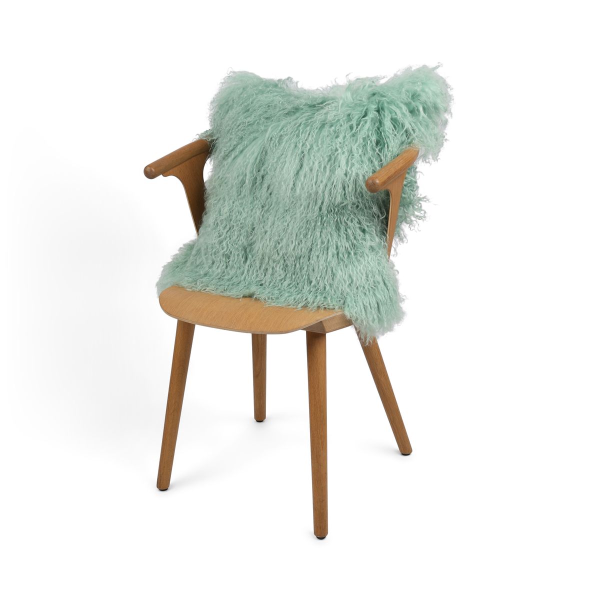 Sheepskin Cushion | Mongolian | 50x50 cm Mint