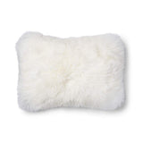Long Wool Sheepskin Cushion | 52x52 cm | 34x52 cm Silver/Ivory
