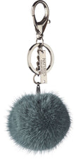 Pom Pom Keyring Black Metal Light Pastel Green