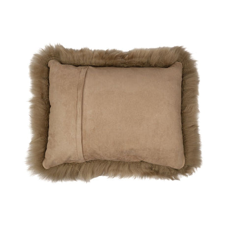 Sheepskin Cushion | Long Wool | New Zealand | 35x45 cm Taupe
