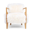 Lina Lounge Chair | New Zealand Sheepskin | Long Wool Ivory