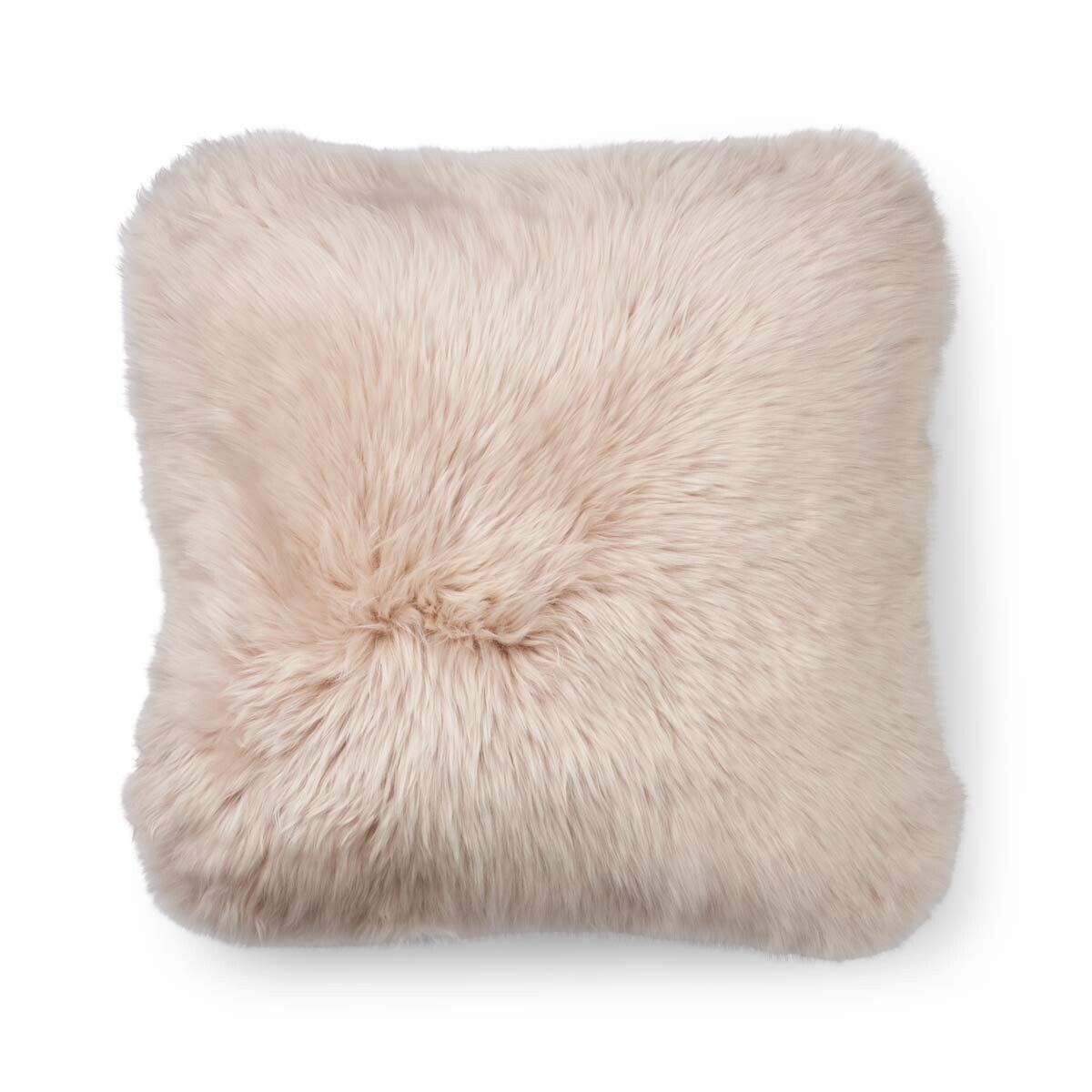 Long-Wool Sheepskin Cushion | Doublesided | 56x56 cm Smoke Grey