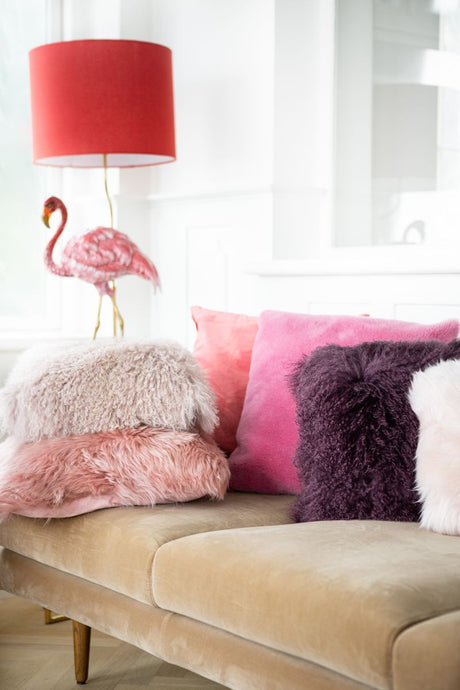 Sheepskin Cushion | Tibet | 40x40 cm Grape Purple